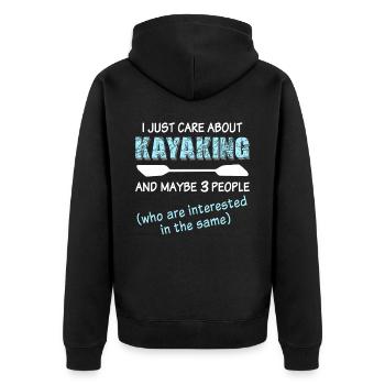 Kajak Kayaking - Unisex Premium Bio Zip Hoodie - Schwarz - Hinten - Nico (187cm)