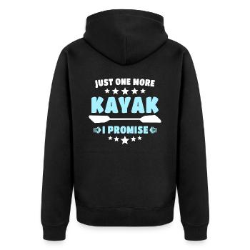 Kajak Kayaking - Unisex Premium Bio Zip Hoodie - Schwarz - Hinten - Nico (187cm)