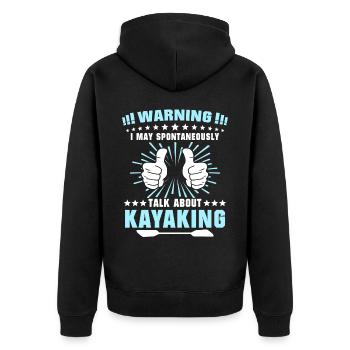 Kayak Kayaking - Unisex Premium Bio Zip Hoodie - Schwarz - Hinten - Nico (187cm)