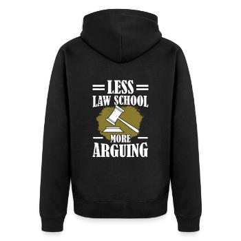 Moins d’études de droit Plus d’argumentation Avocat Droit - Veste à capuche bio Premium Unisexe - noir - Dos - Nico (187cm)