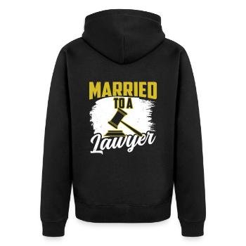 Married to a lawyer Lawyer Lawyer - Unisex Premium Organic Zip Hoodie - black - Back - Nico (187cm)