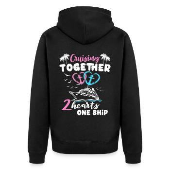 Cruise Couple Sea Voyage Cruise Ship - Unisex Premium Organic Zip Hoodie - black - Back - Nico (187cm)