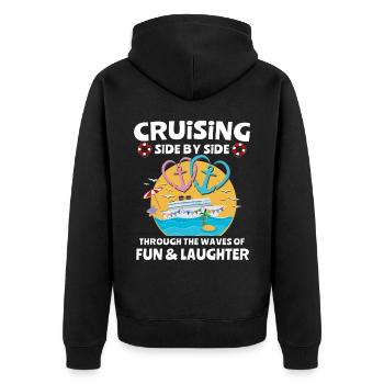 Cruise Couple Sea Voyage Cruise Ship - Unisex Premium Organic Zip Hoodie - black - Back - Nico (187cm)