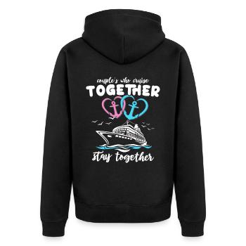 Cruise Couple Sea Voyage Cruise Ship - Unisex Premium Organic Zip Hoodie - black - Back - Nico (187cm)