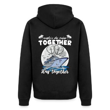 Cruise Couple Sea Voyage Cruise Ship - Unisex Premium Organic Zip Hoodie - black - Back - Nico (187cm)