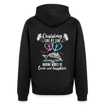 Cruise Couple Sea Voyage Cruise Ship - Unisex Premium Organic Zip Hoodie - black - Back - Nico (187cm)