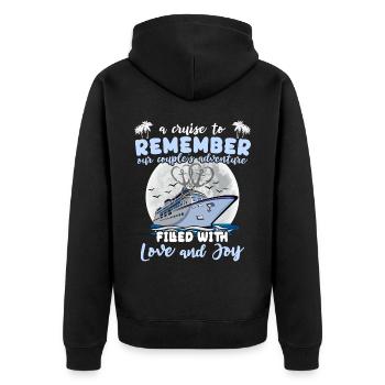 Cruise Couple Sea Voyage Cruise Ship - Unisex Premium Organic Zip Hoodie - black - Back - Nico (187cm)
