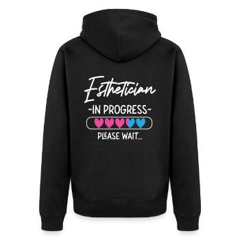 Cute Licensed Esthetician Skincare - Unisex Premium Bio Zip Hoodie - Schwarz - Hinten - Nico (187cm)