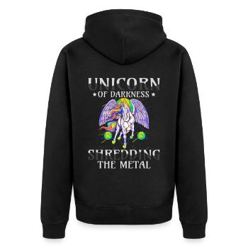 Goth Rock Satan Girl Woman Festivals Death Metal - Unisex Premium Bio Zip Hoodie - Schwarz - Hinten - Nico (187cm)