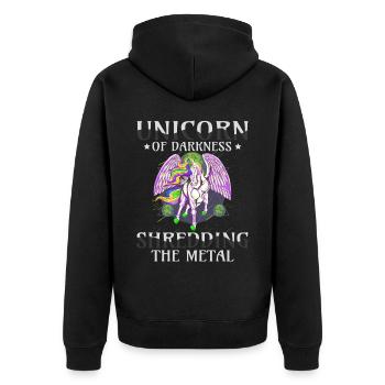 Goth Rock Satan Girl Woman Festivals Death Metal - Unisex Premium Bio Zip Hoodie - Schwarz - Hinten - Nico (187cm)