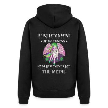 Goth Rock Satan Girl Woman Festivals Death Metal - Unisex Premium Bio Zip Hoodie - Schwarz - Hinten - Nico (187cm)