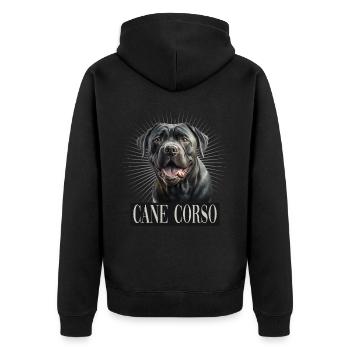 Cane Corso für einen Cane Corso Besitzer - Unisex Premium Bio Zip Hoodie - Schwarz - Hinten - Nico (187cm)