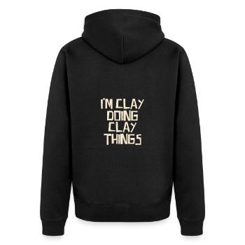 Je suis Clay en train de faire des choses Clay - Veste à capuche bio Premium Unisexe - noir - Dos - Nico (187cm)