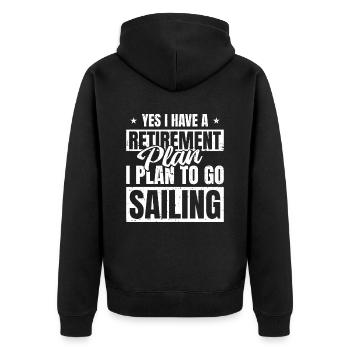 Pensioner pension funny - Unisex Premium Organic Zip Hoodie - black - Back - Nico (187cm)