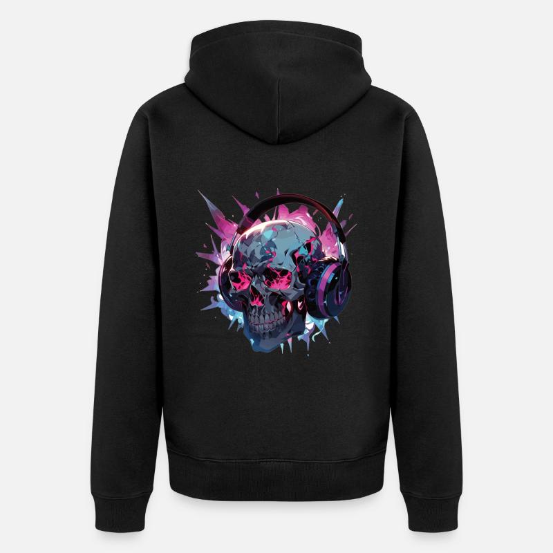 Skull Skull Casque Skull Modern - Veste à capuche bio Premium Unisexe - noir