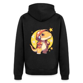 Dino Baby - Unisex Premium Bio Zip Hoodie - Schwarz - Hinten - Nico (187cm)