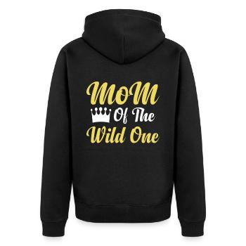 Mutter Der Wilden Einen 1. Geburtstag Frauen - Unisex Premium Bio Zip Hoodie - Schwarz - Hinten - Nico (187cm)