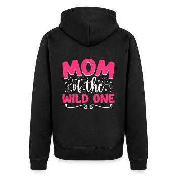 Mutter Der Wilden Einen 1. Geburtstag Frauen - Unisex Premium Bio Zip Hoodie - Schwarz - Hinten - Nico (187cm)