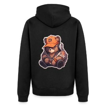 Ours Ours Hipster Ours Ours brun - Veste à capuche bio Premium Unisexe - noir - Dos - Nico (187cm)