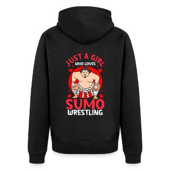 Lutteur de sumo japonais - Veste à capuche bio Premium Unisexe - noir - Dos - Nico (187cm)