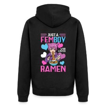 Cross Dressing - Unisex Premium Bio Zip Hoodie - Schwarz - Hinten - Nico (187cm)