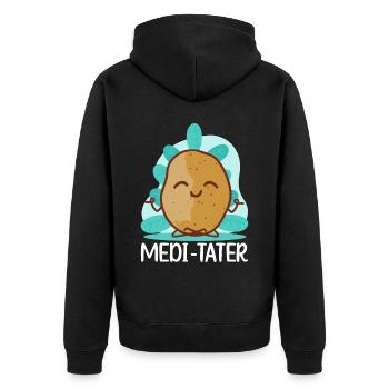 Buddhismus Buddhist Buddha Kartoffel - Unisex Premium Bio Zip Hoodie - Schwarz - Hinten - Nico (187cm)
