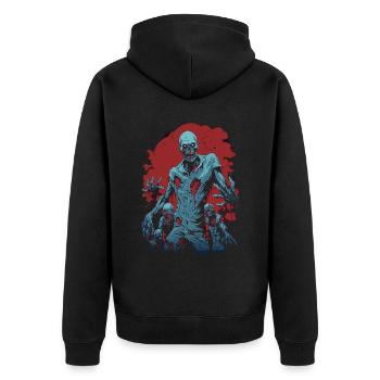 Zombie Apocalypse: Halloween Horde of the Undead - Unisex Premium Organic Zip Hoodie - black - Back - Nico (187cm)
