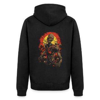 Goosebumps Guarantee: Zombie Undead Halloween Horde - Unisex Premium Organic Zip Hoodie - black - Back - Nico (187cm)