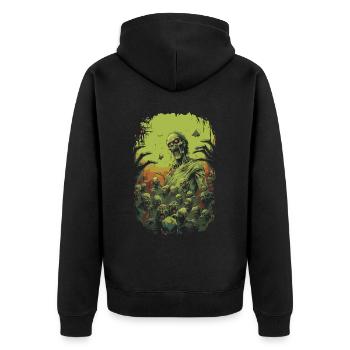 Bloodthirsty Zombie Apocalypse: Halloween Horde - Unisex Premium Organic Zip Hoodie - black - Back - Nico (187cm)