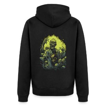 Morts-vivants Halloween: Zombie se bat avec une horde de morts-vivants - Veste à capuche bio Premium Unisexe - noir - Dos - Nico (187cm)