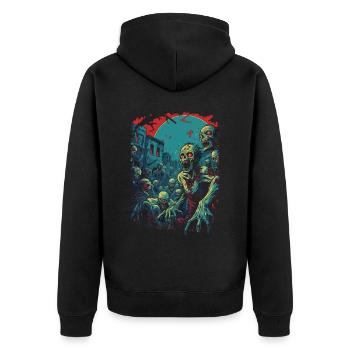 Scénario effrayant Zombie Halloween Undead Horde - Veste à capuche bio Premium Unisexe - noir - Dos - Nico (187cm)