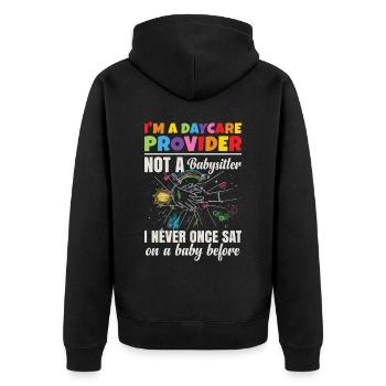 I'm A Daycare Provider - Unisex Premium Organic Zip Hoodie - black - Back - Nico (187cm)