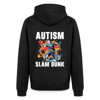Autisme Basketball Autism Warrior Basketteur - Veste à capuche bio Premium Unisexe - noir - Dos - Nico (187cm)