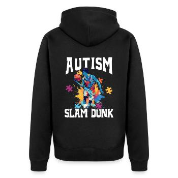 Autisme Basketball Autism Warrior Basketteur - Veste à capuche bio Premium Unisexe - noir - Dos - Nico (187cm)