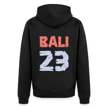 Bali 23 Jersey 2023 - Unisex Premium Organic Zip Hoodie - black - Back - Nico (187cm)