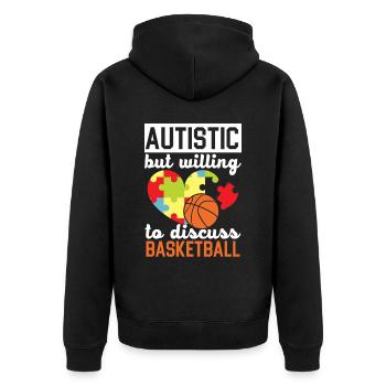 Autisme Basketball Autism Warrior Basketteur - Veste à capuche bio Premium Unisexe - noir - Dos - Nico (187cm)