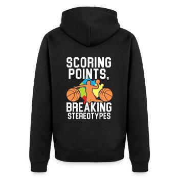Autisme Basketball Autism Warrior Basketteur - Veste à capuche bio Premium Unisexe - noir - Dos - Nico (187cm)