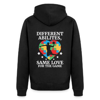 Autisme Basketball Autism Warrior Basketteur - Veste à capuche bio Premium Unisexe - noir - Dos - Nico (187cm)