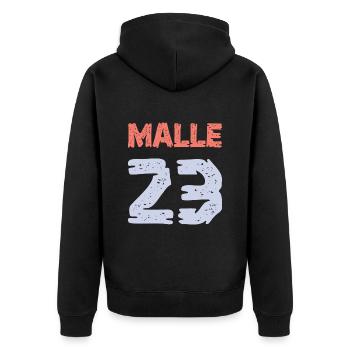 Maillot Malle 23 2023 - Veste à capuche bio Premium Unisexe - noir - Dos - Nico (187cm)