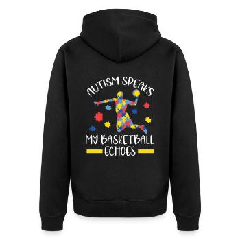 Autisme Basketball Autism Warrior Basketteur - Veste à capuche bio Premium Unisexe - noir - Dos - Nico (187cm)