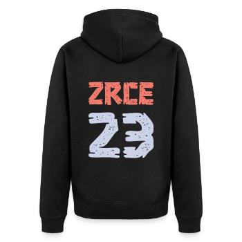 Zrce 23 Trikot 2023 - Unisex Premium Bio Zip Hoodie - Schwarz - Hinten - Nico (187cm)