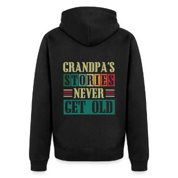 Bester Opa Aller Zeiten, Großvater, Gramps, - Unisex Premium Bio Zip Hoodie - Schwarz - Hinten - Nico (187cm)