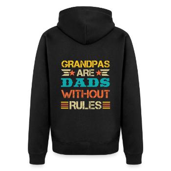 Bester Opa Aller Zeiten, Großvater, Gramps, - Unisex Premium Bio Zip Hoodie - Schwarz - Hinten - Nico (187cm)