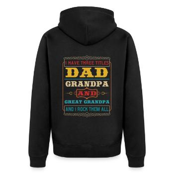 Bester Opa Aller Zeiten Großvater Gramps - Unisex Premium Bio Zip Hoodie - Schwarz - Hinten - Nico (187cm)