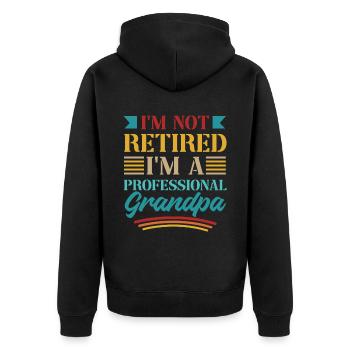 Bester Opa Aller Zeiten, Großvater, Gramps, - Unisex Premium Bio Zip Hoodie - Schwarz - Hinten - Nico (187cm)
