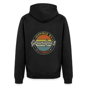 Bester Opa Aller Zeiten, Großvater, Gramps, - Unisex Premium Bio Zip Hoodie - Schwarz - Hinten - Nico (187cm)
