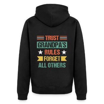 Bester Opa Aller Zeiten Großvater Gramps - Unisex Premium Bio Zip Hoodie - Schwarz - Hinten - Nico (187cm)