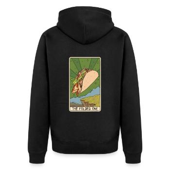 Tarot Card Reader Taco Lover Taco Eater Mexican - Unisex Premium Organic Zip Hoodie - black - Back - Nico (187cm)