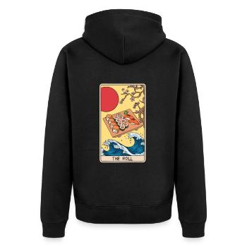 Tarot Card Reader Sushi Lover Sushi Eater - Unisex Premium Organic Zip Hoodie - black - Back - Nico (187cm)