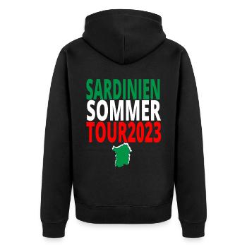 Sardinia Tour 2023 Holiday T-Shirt Summer - Unisex Premium Organic Zip Hoodie - black - Back - Nico (187cm)